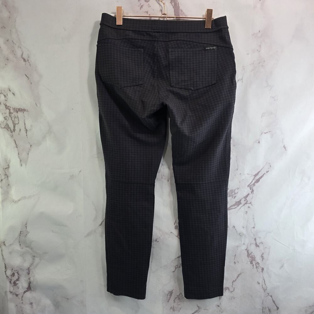 Anthropologie Pants Womens Medium Black Plaid Mid Rise Skinny Crop Purple